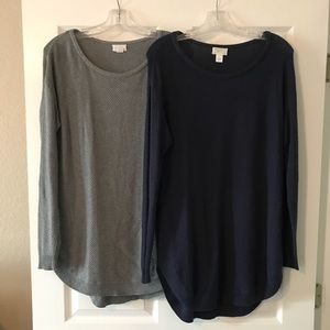 Set of 2 Caslon texture knit tunic sweaters